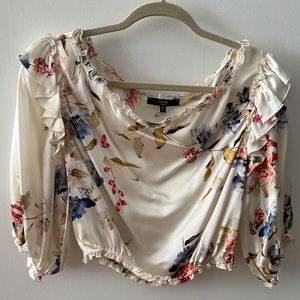 Oud Silk Floral Top Sz S